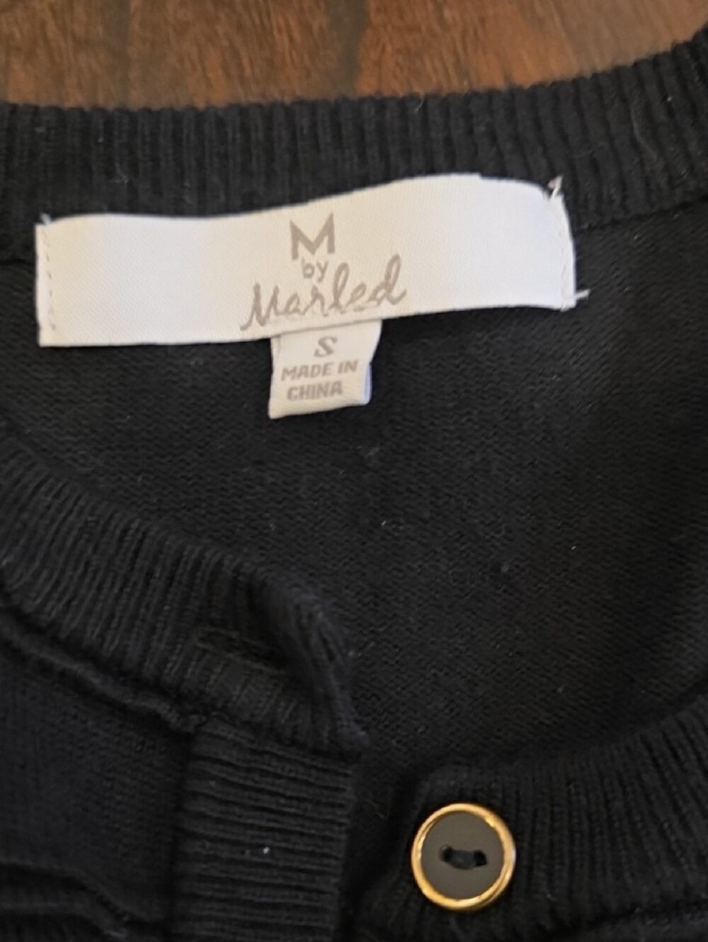 Marled Black Ribbed Button-Front Cardigan - Picture 2 of 2